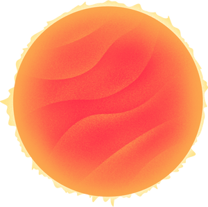 Painterly Textured Semi Realistic Sun