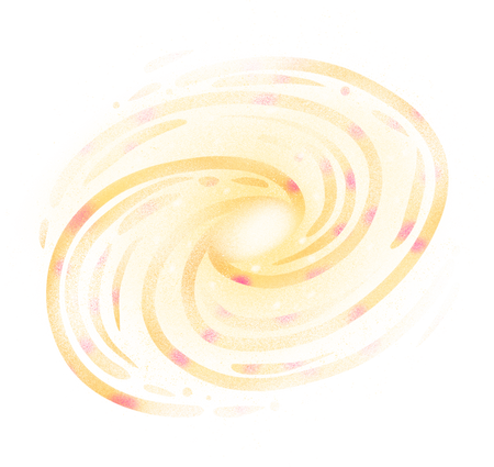 Painterly Textured Semi Realistic Spiral Galaxy