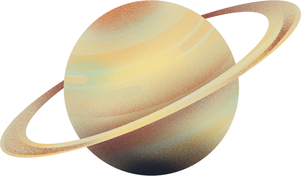 Painterly Textured Semi Realistic Saturn