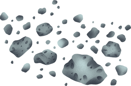 Painterly Textured Semi Realistic Asteroid Belt