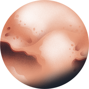 Painterly Textured Semi Realistic Pluto