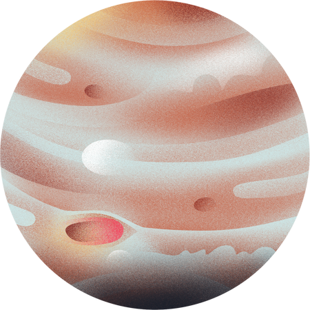 Painterly Textured Semi Realistic Jupiter