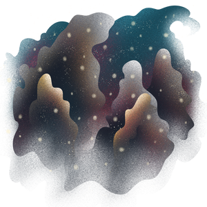 Painterly Textured Semi Realistic Cosmic Dust