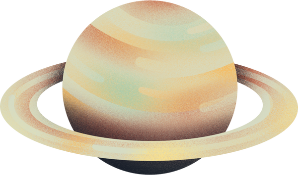 Painterly Textured Semi Realistic Saturn