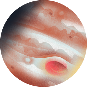 Painterly Textured Semi Realistic Jupiter