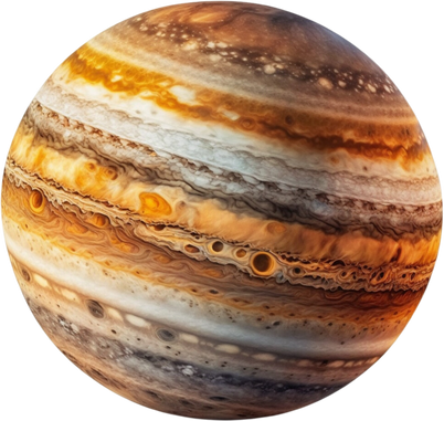 3d rendering of Jupiter Planet isolated on transparent background