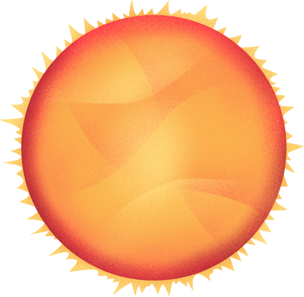 Painterly Textured Semi Realistic Sun